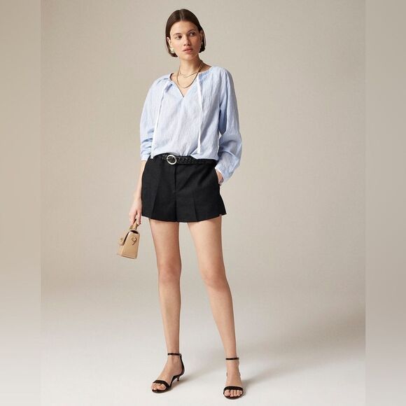 NWT J CREW 3" Harbor short in linen in black - Picture 2 of 7